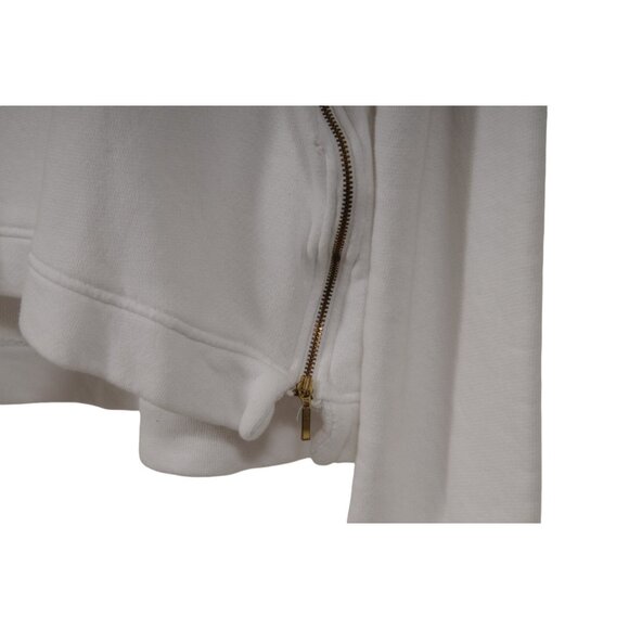 ba&sh Womens French Kiss Sweatshirt Medium US 2 White Side Zip Pullover Long - Picture 8 of 9